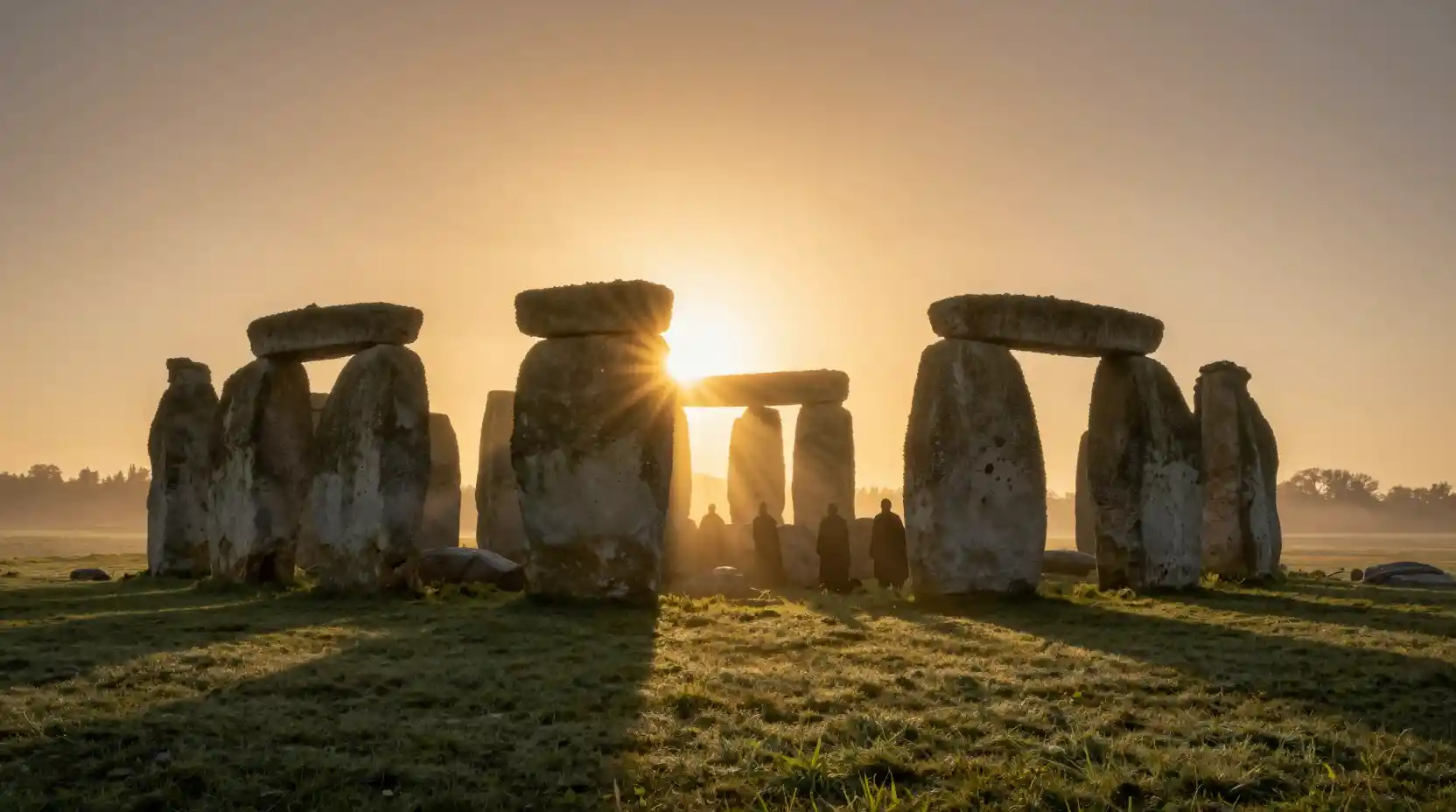 Alba del solstizio d’estate che illumina gli antichi megaliti di Stonehenge