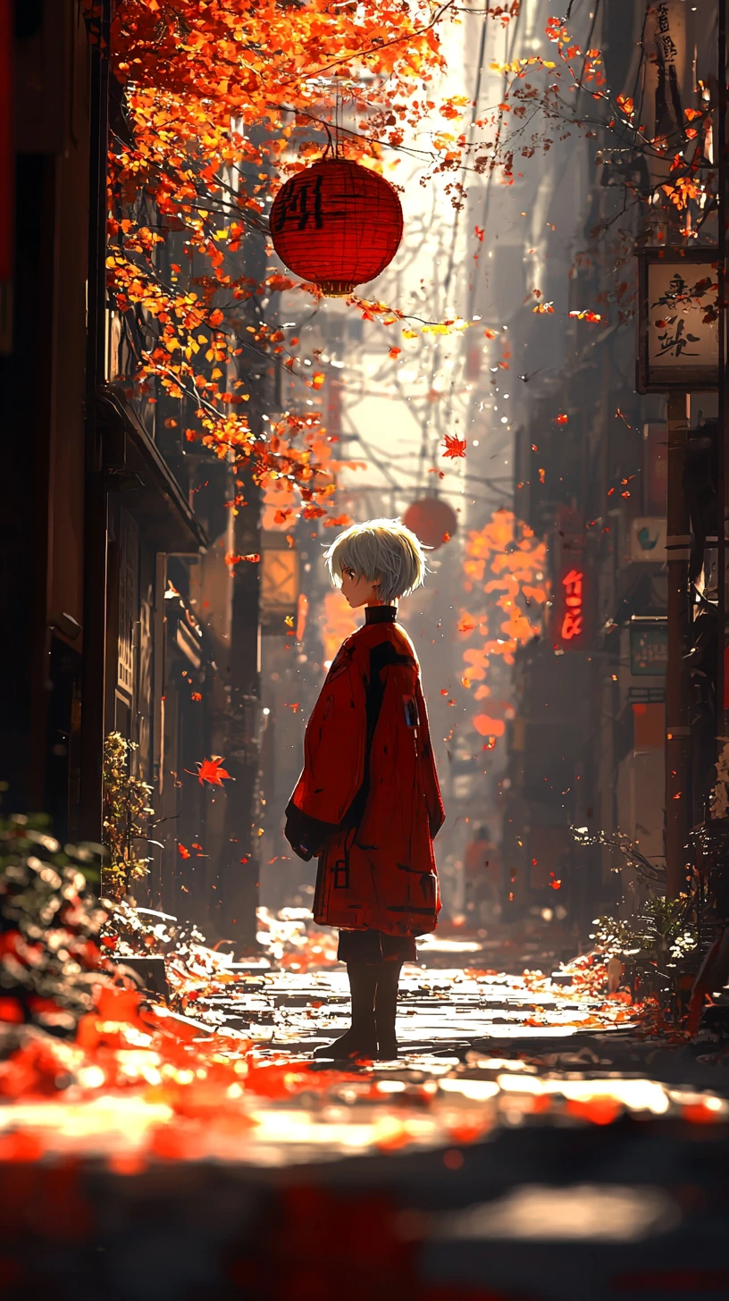 Retrato de chica de anime en un cielo de atardecer dramático