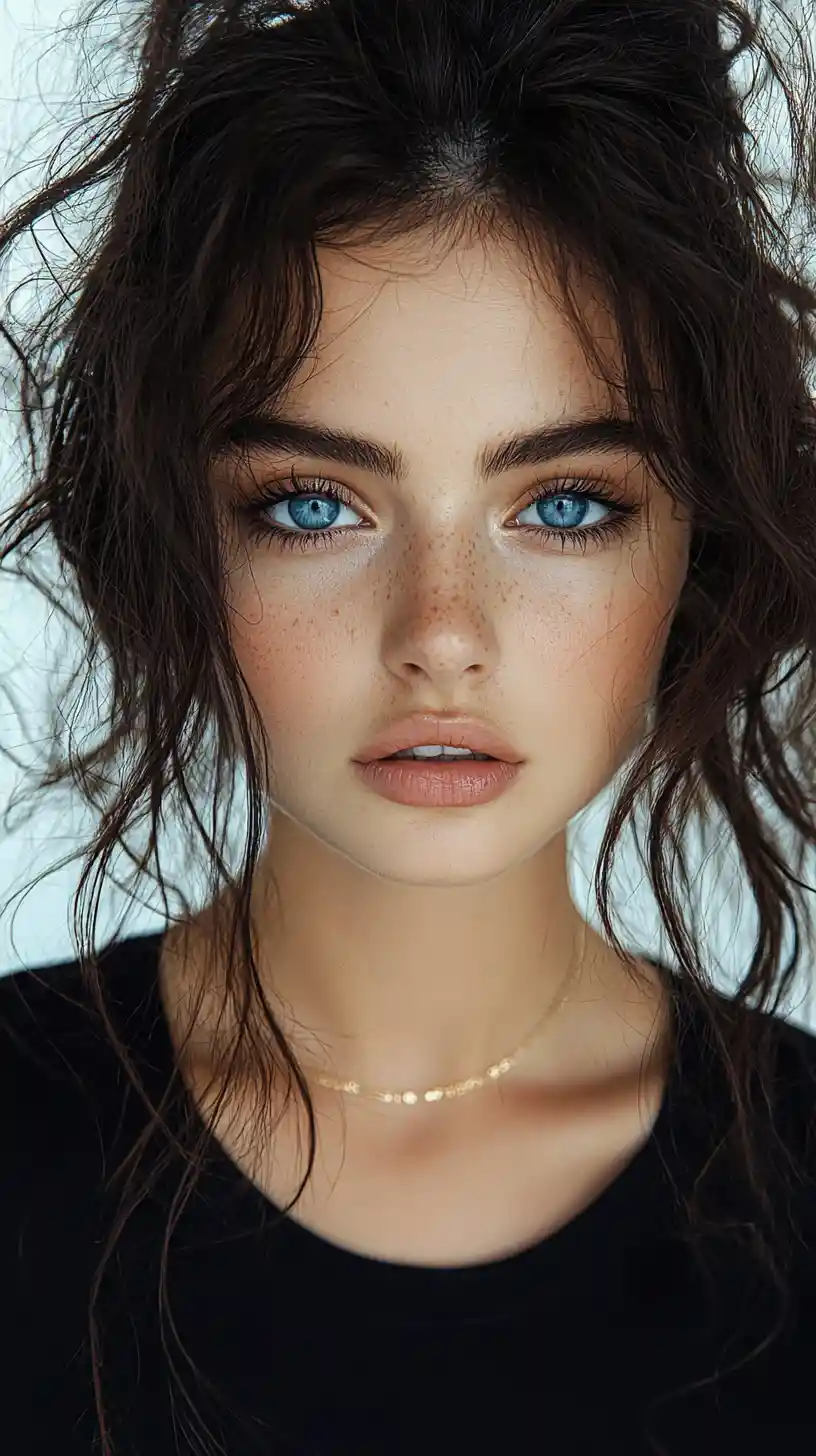 Close up portrait of a young woman in painterly style