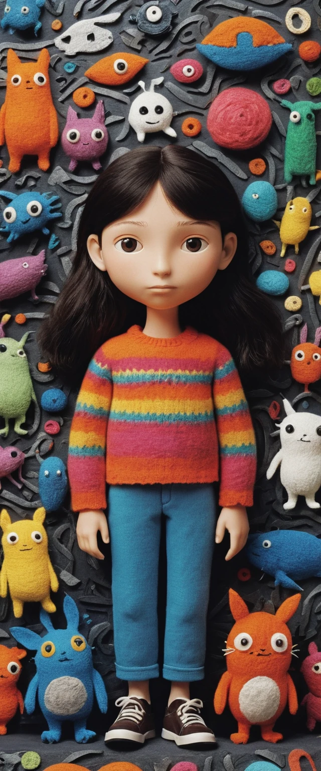 Colorful kawaii girl hero in a playful fantasy world