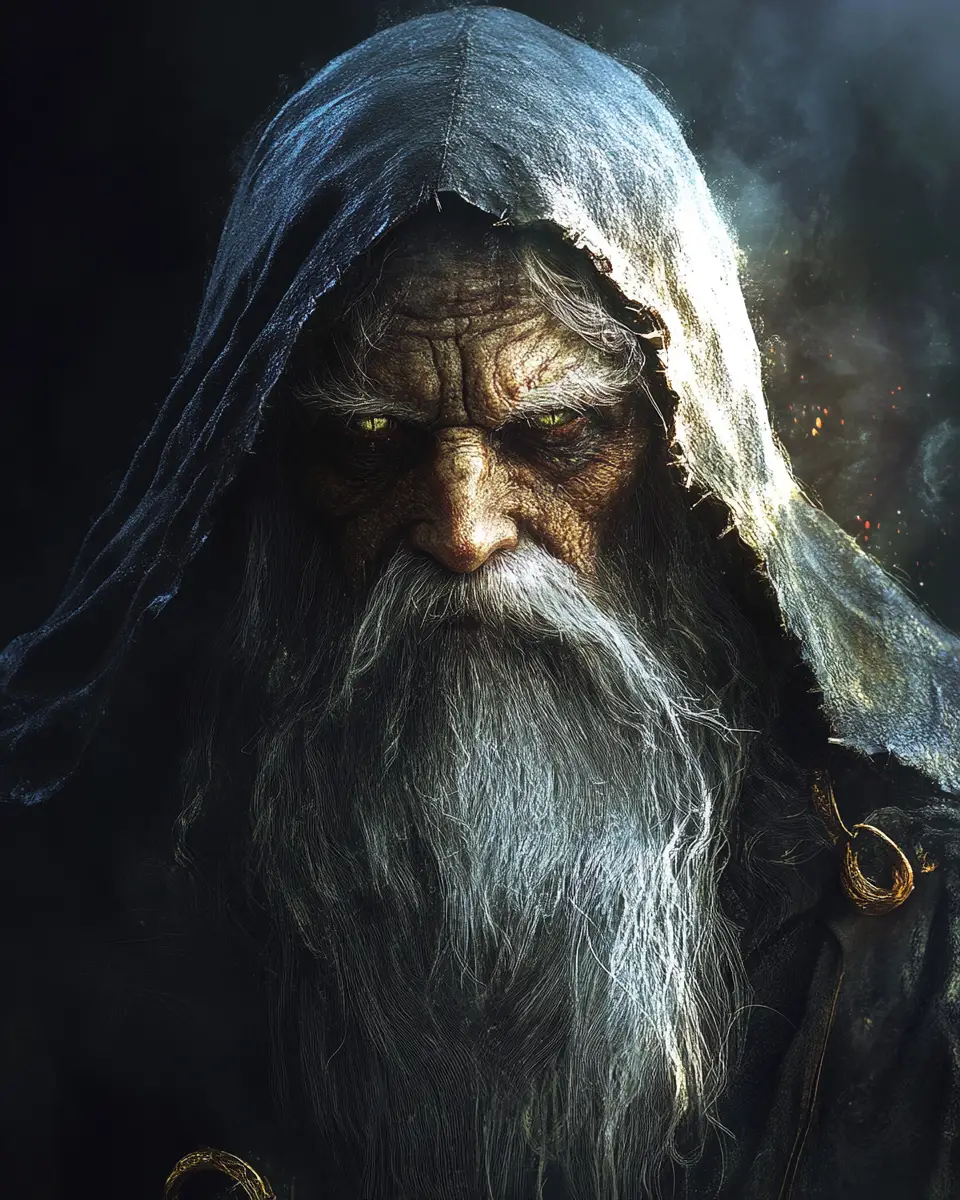 擁有強大魔力氣場的睿智大魔法師