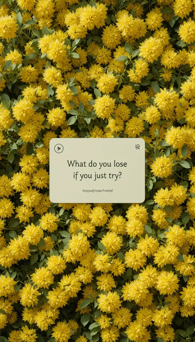 Top view mimosa flower flat lay with quote overlay