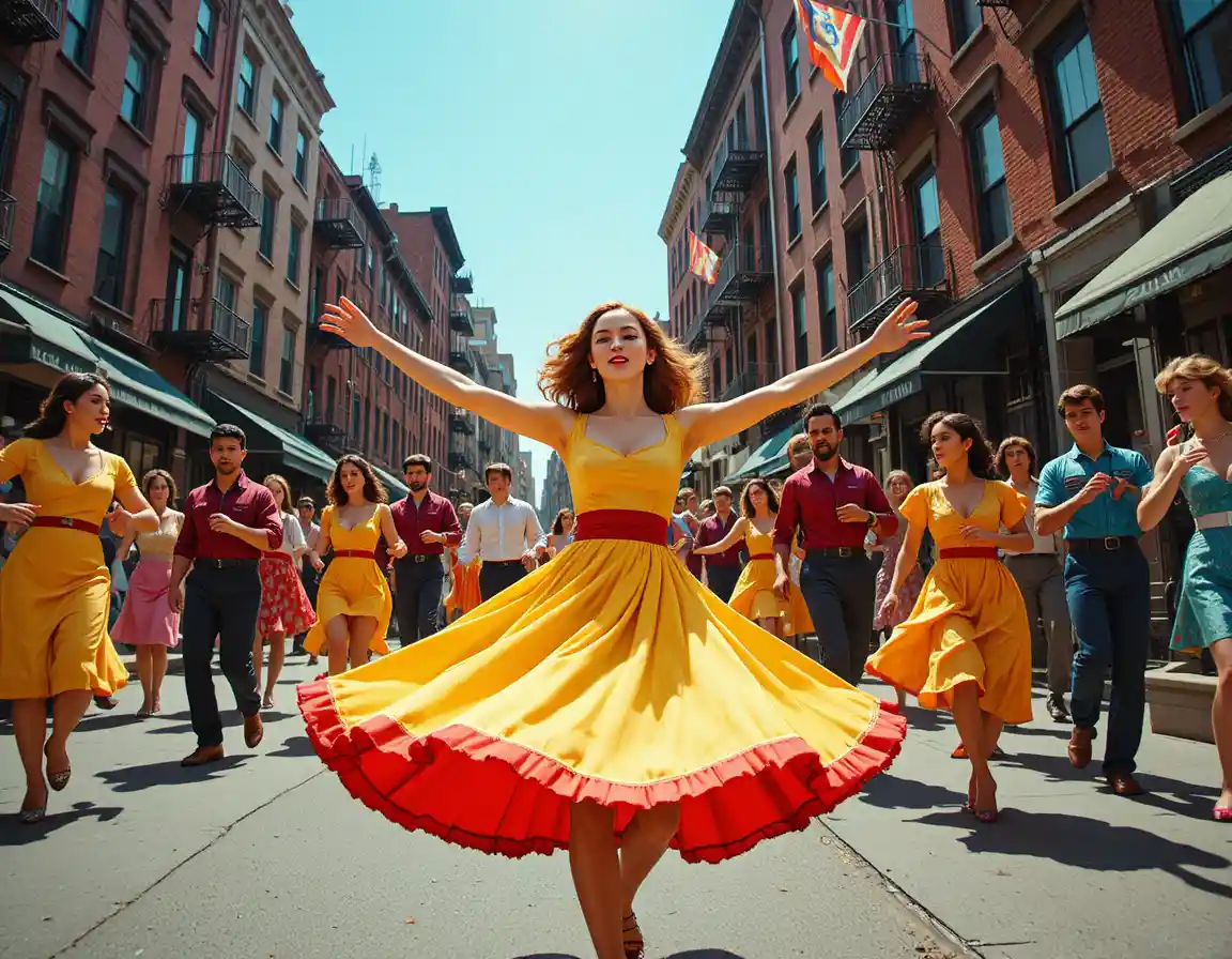 Dancers Celebrate On A Sunny New York City Street