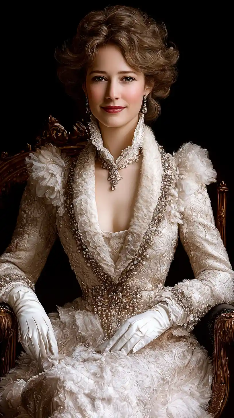 Close up portrait of a woman in classical painting style