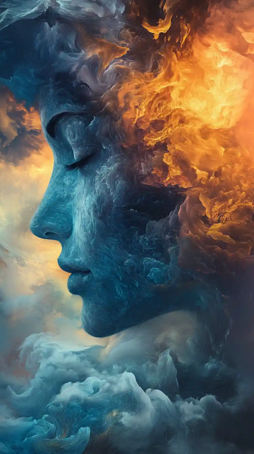 Tender surreal rain softly touching the human soul