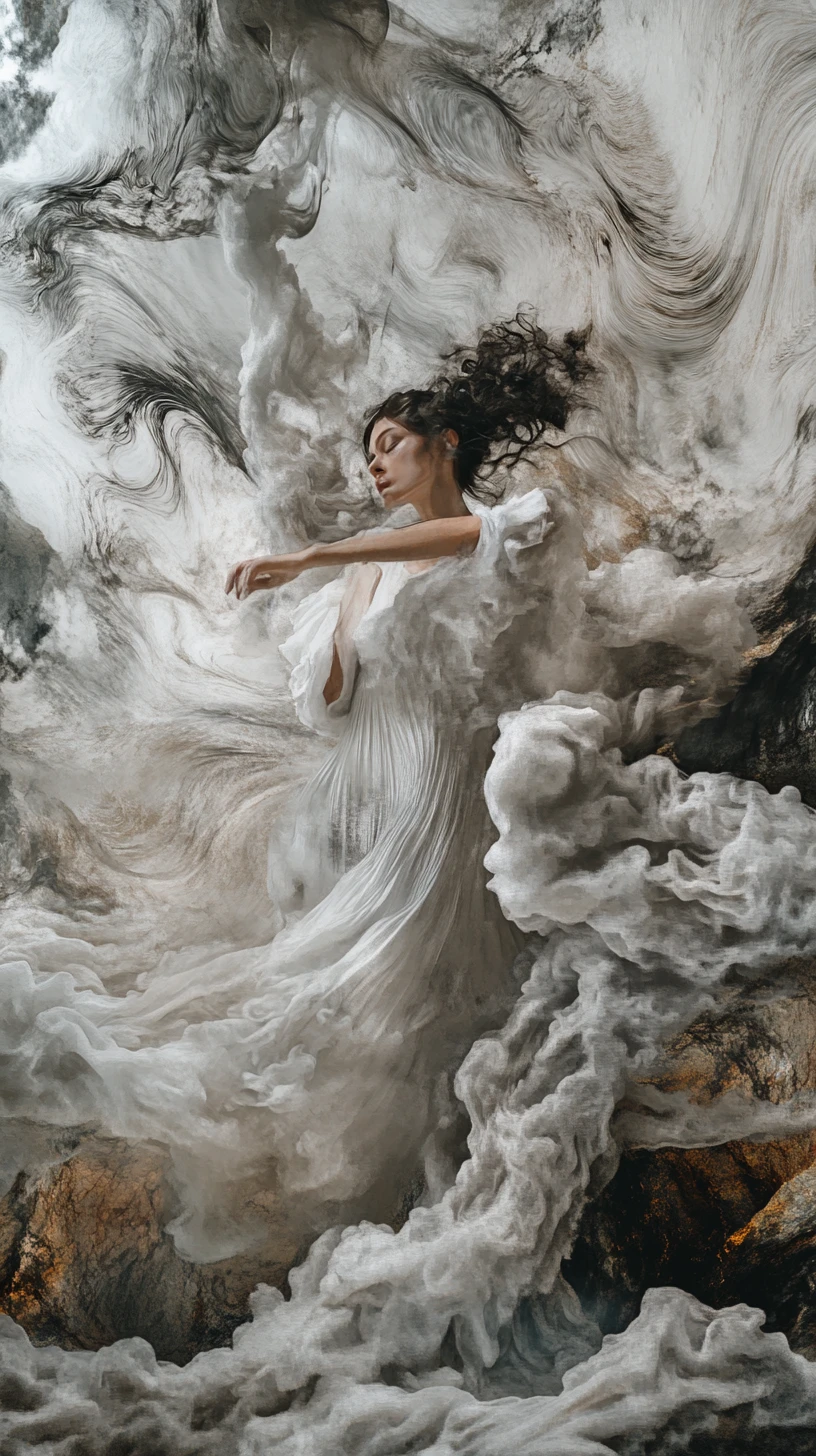 Soft surreal vision of misting rain touching the soul