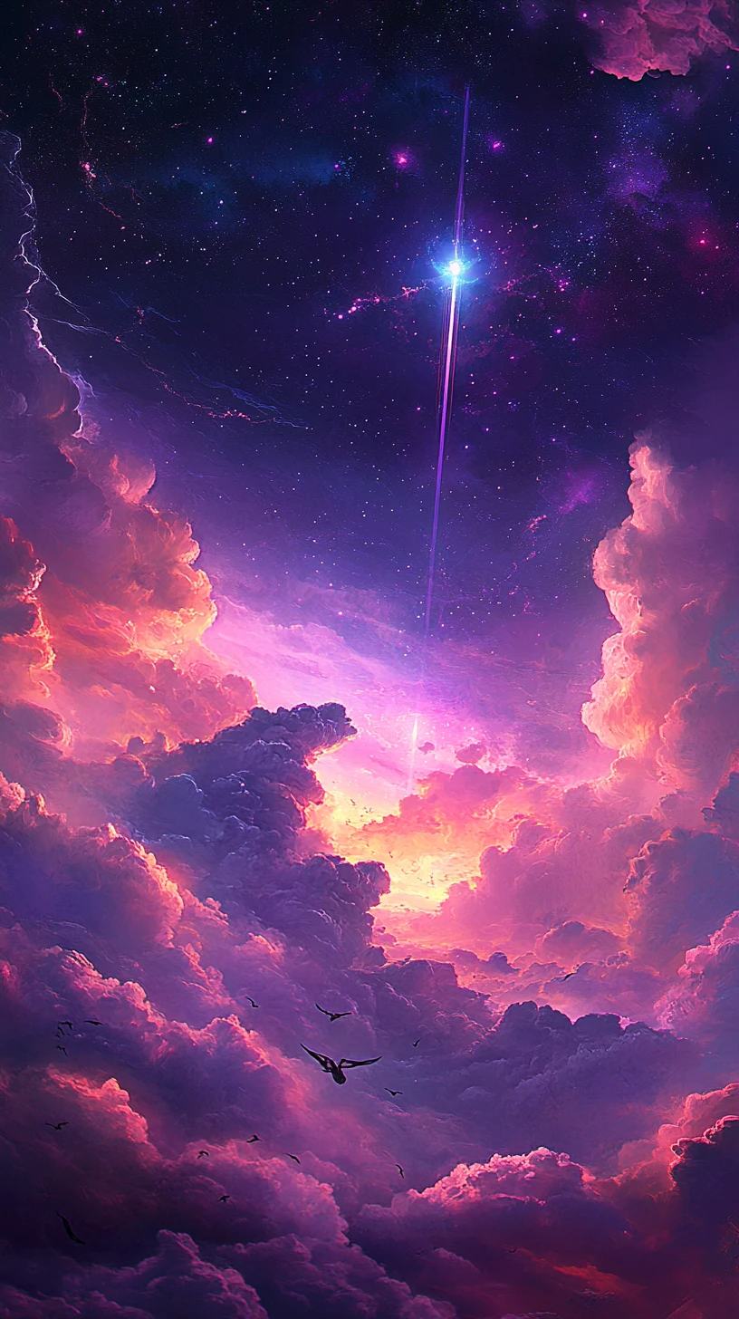 Surreal ultralight beam in a dreamlike cosmic landscape