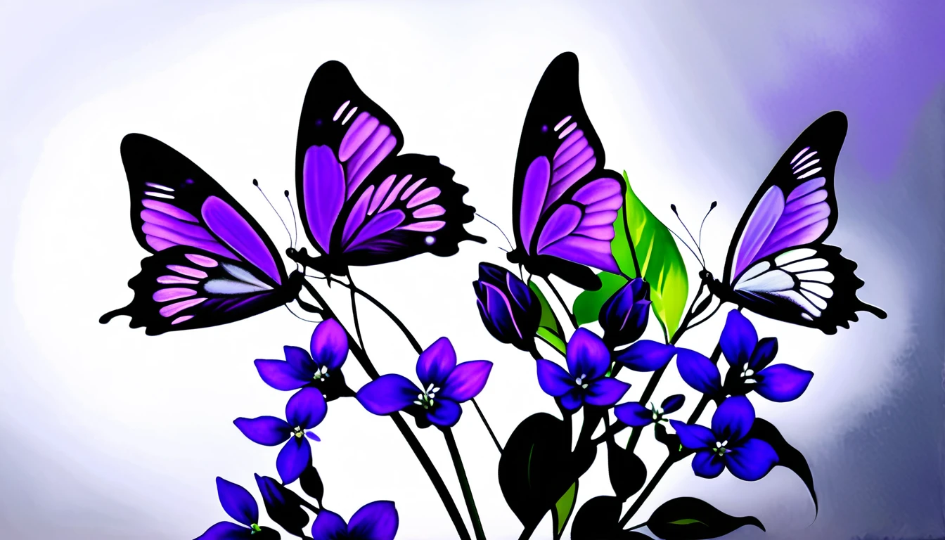 Purple butterfly bush flowers on soft abstract background