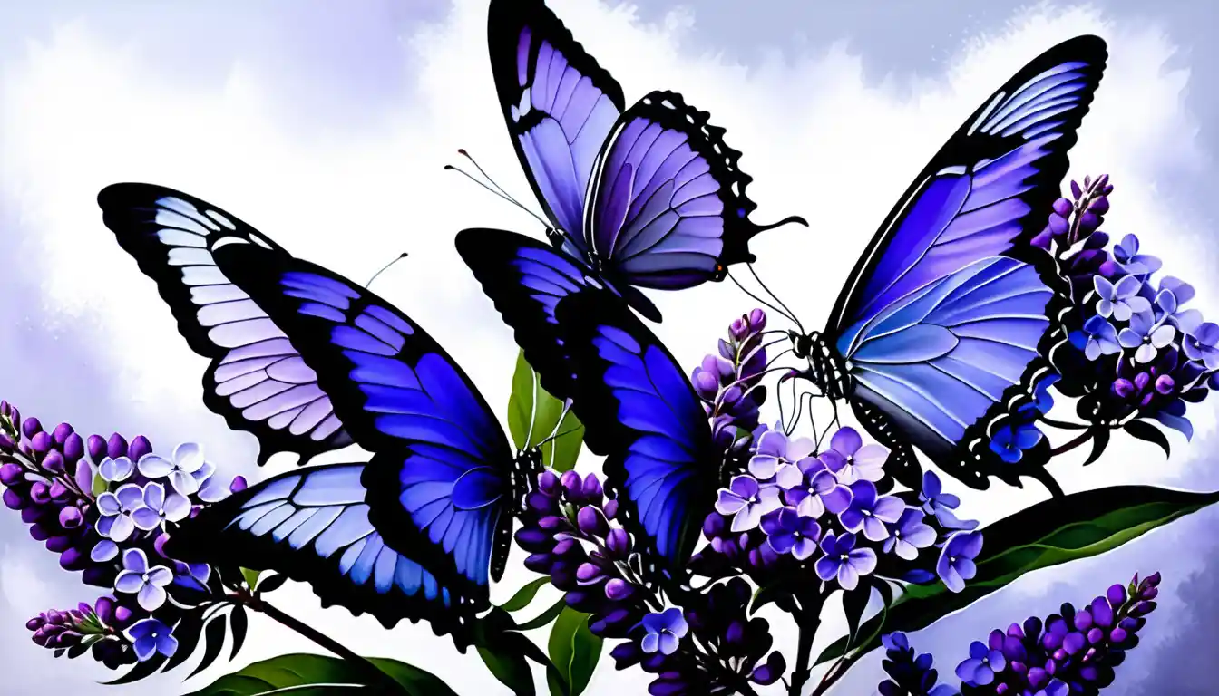 Purple butterfly bush flowers on dreamy soft backdrop