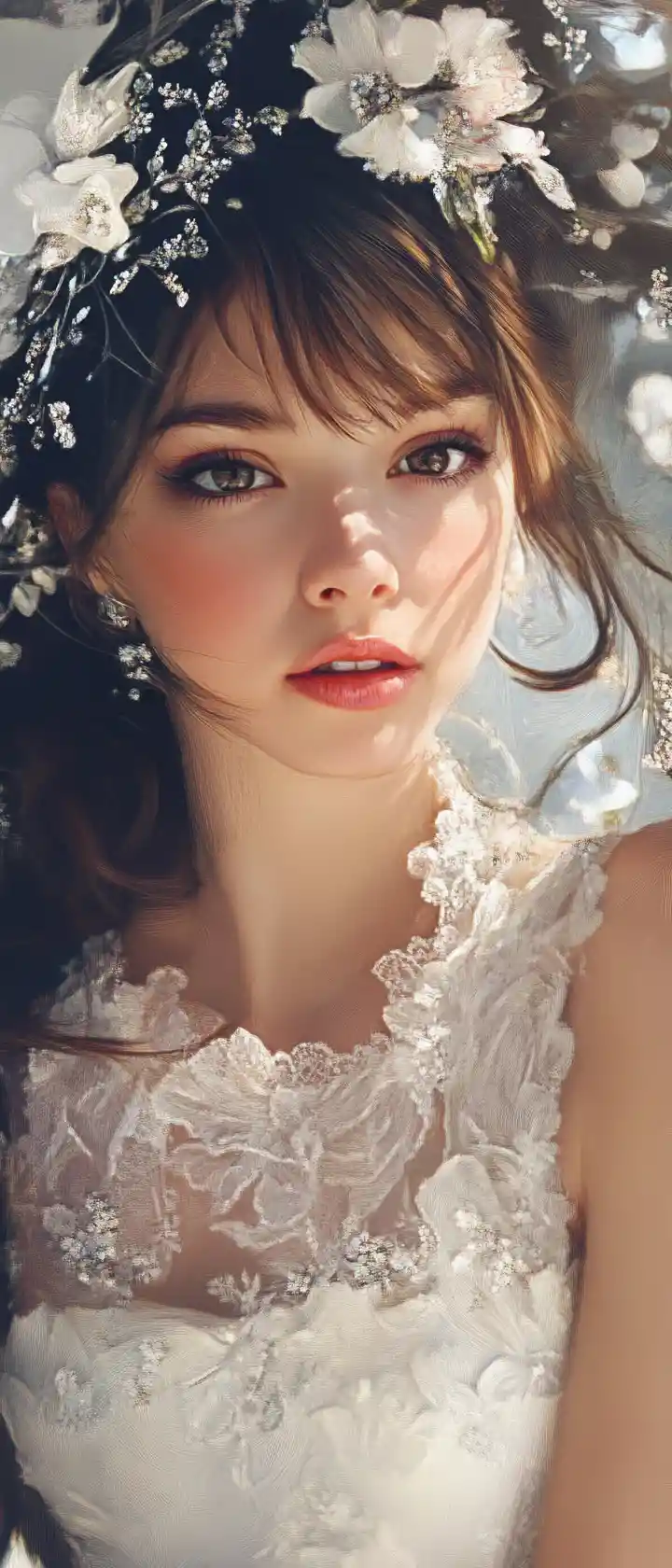 Playful nordic girl in whimsical baroque fantasy scene
