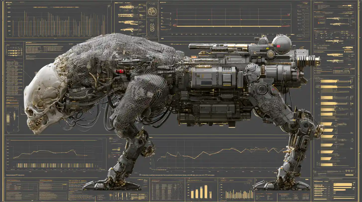 ハイパーコンバットエイリアンウォーカーメカの3Dエンジニアリングカットモデル