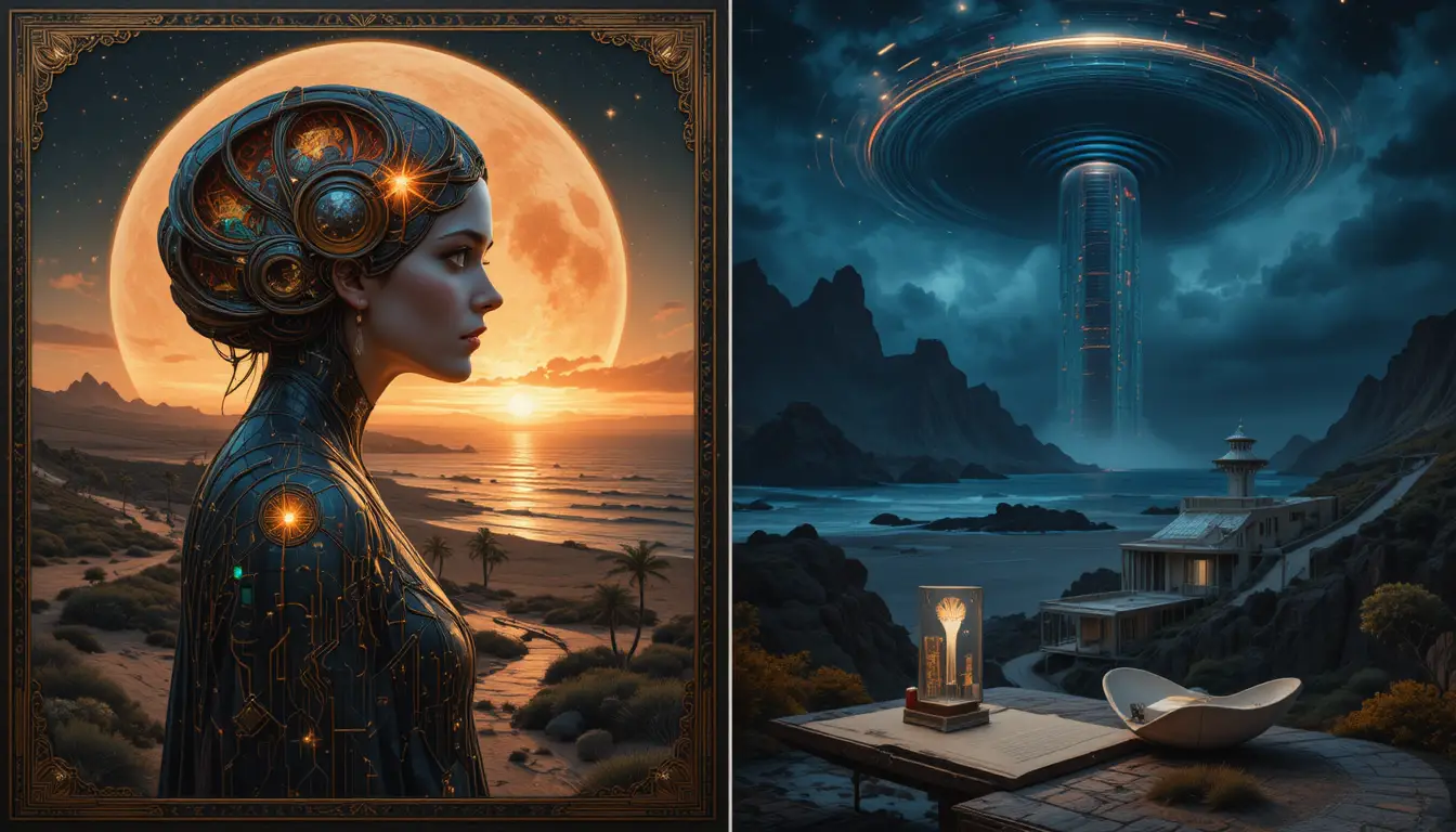 Surreal profile of a woman with forest landscape face