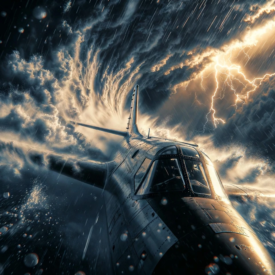 Storm plane bursts through the violent hurricane eyewall