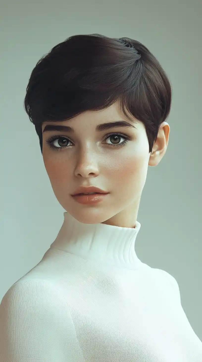 Elegant digital portrait of a poised young woman