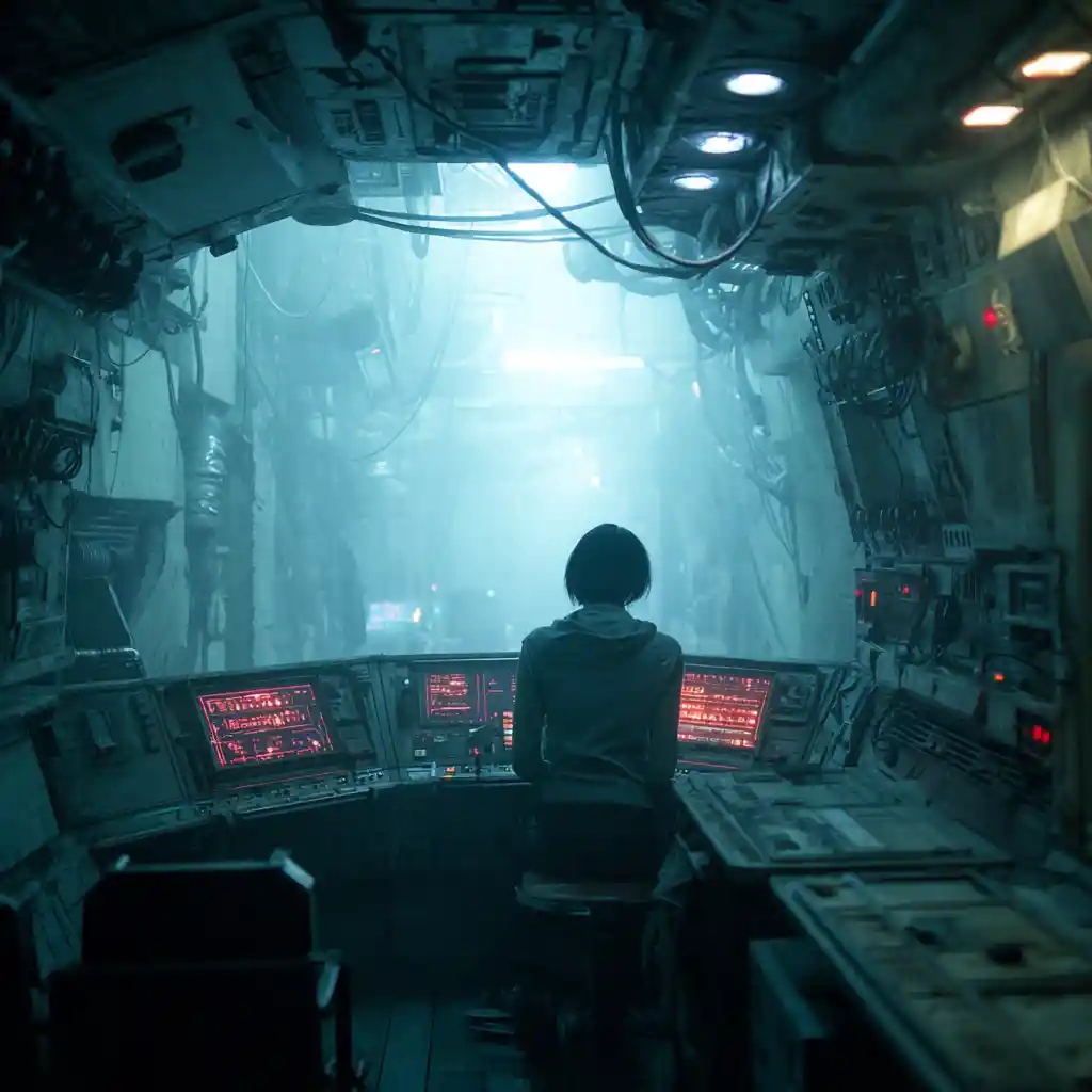 Futuristic sci fi colony rising in a mysterious sector