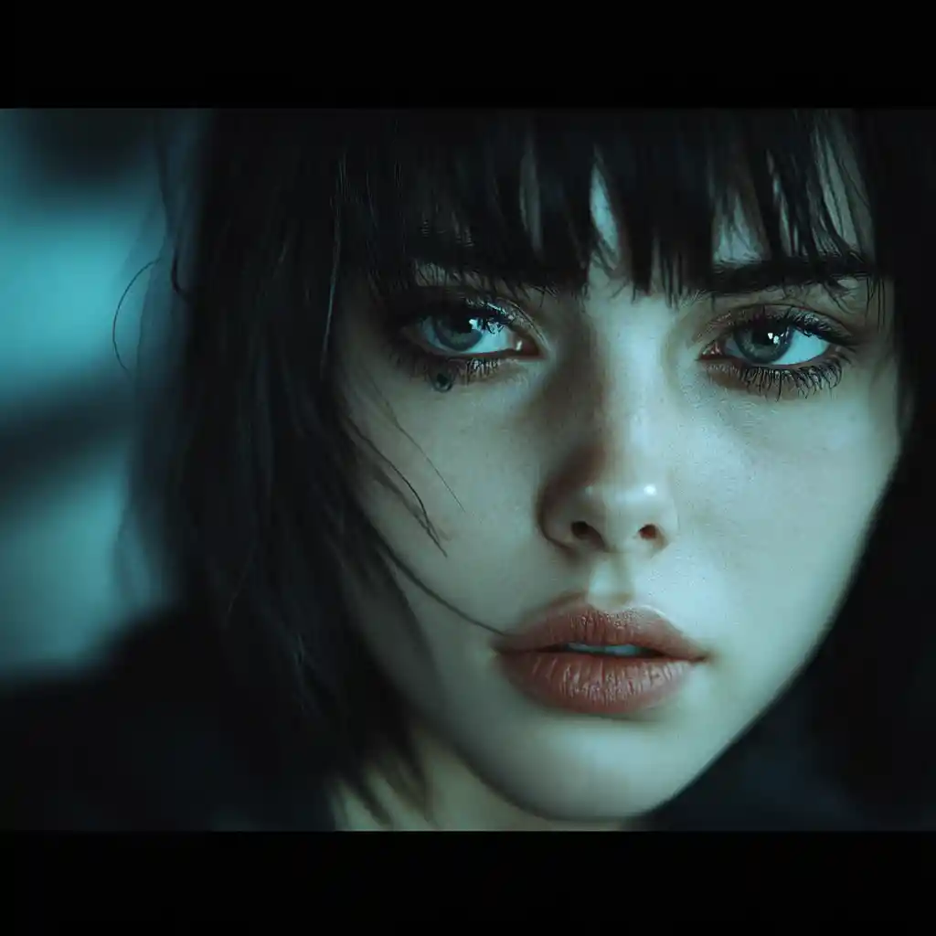 Futuristic sci fi woman in a mysterious cyberpunk sector