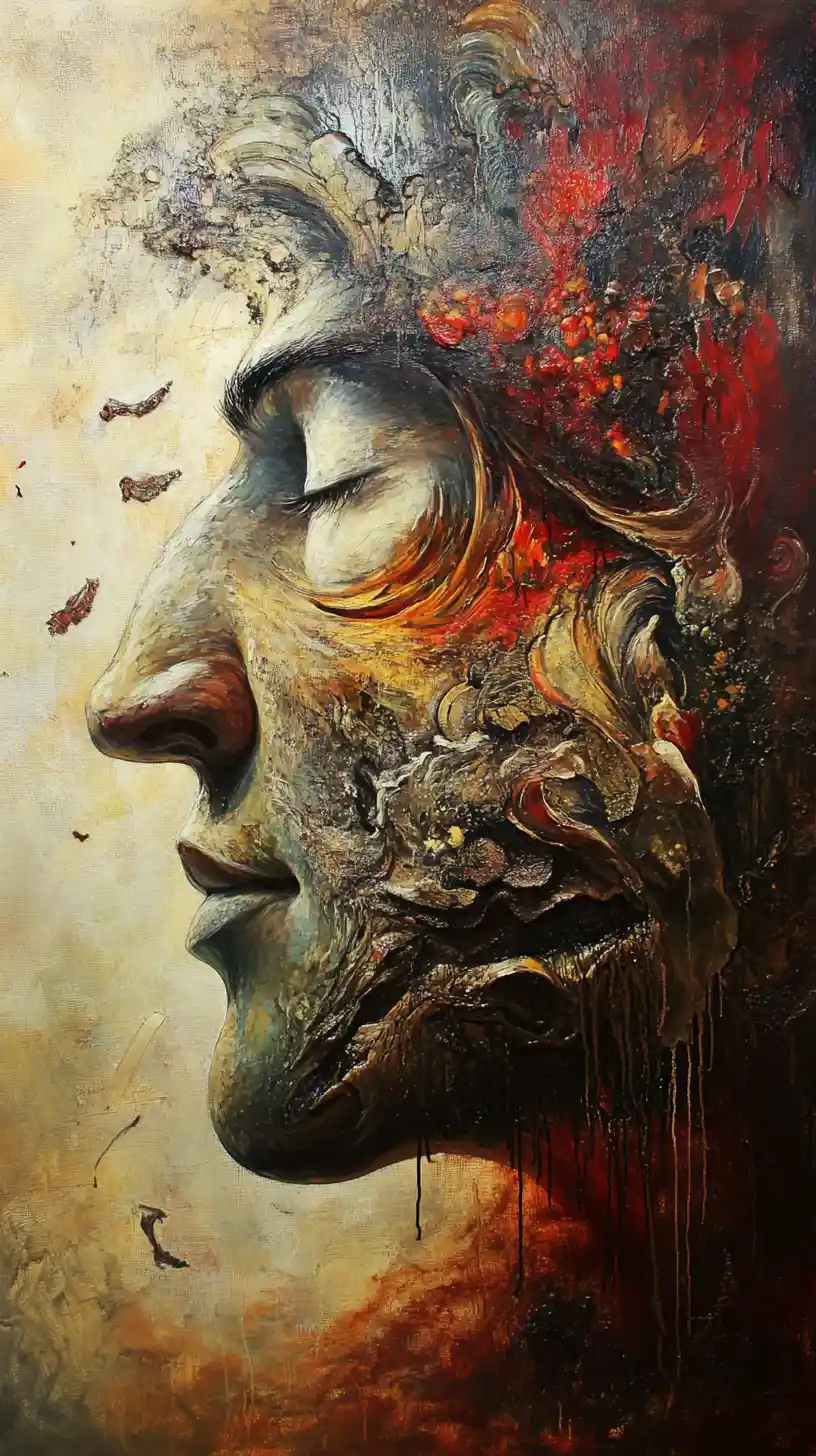 Man in a quiet church interior burdened by unspoken pain