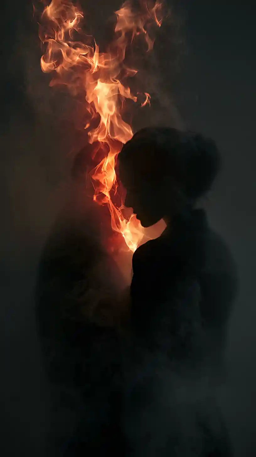 Liebende Seite an Seite in den Flammen der Begierde