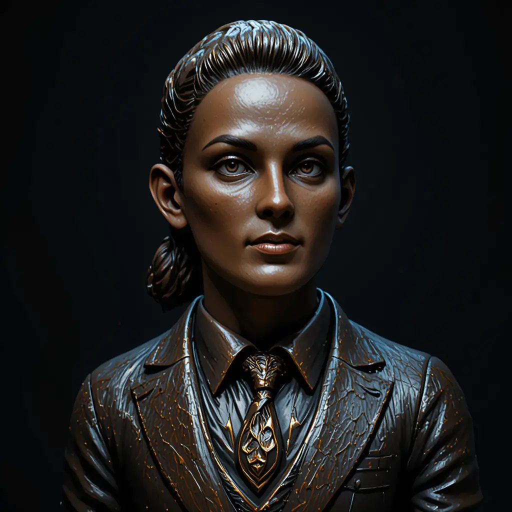 Buste en bronze dramatique d’un homme distingué avec nœud papillon