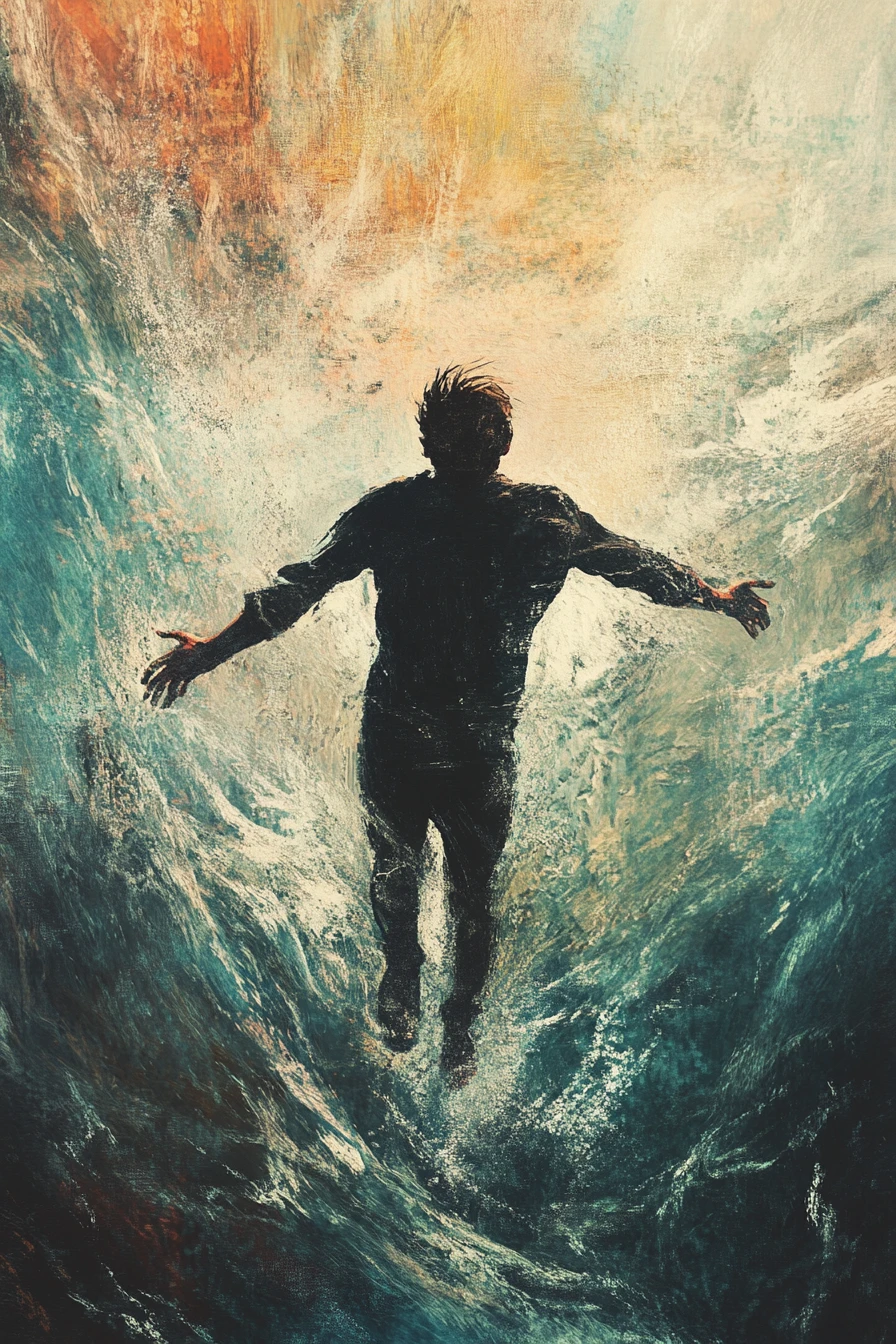 Abstract flowing scene with calm drifting motion
