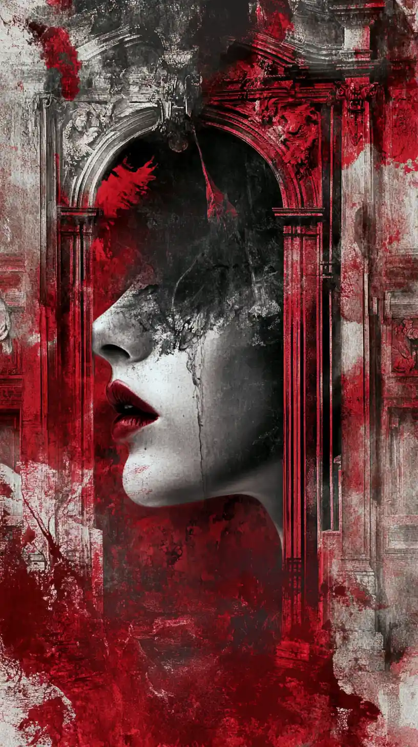 Tears Spilling Across A Mausoleum Floor In Harsh Silence