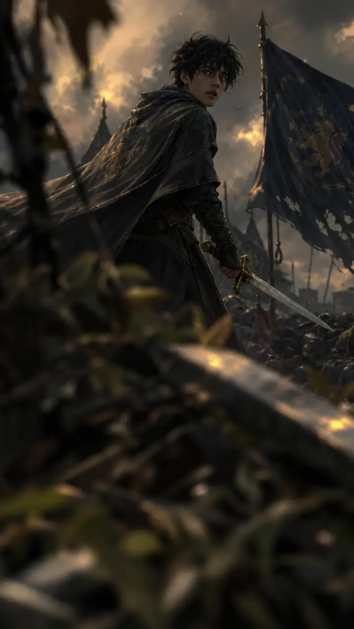 Dramatic turning point illustration with shallow depth of field