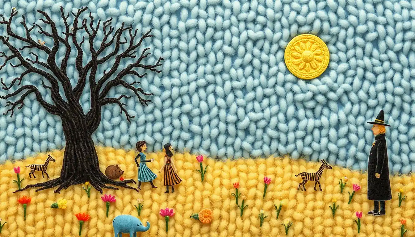 Colorful digital illustration of a soft miniature landscape