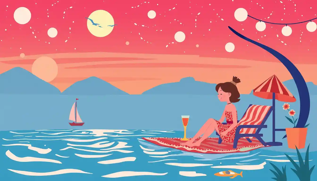 Vacances familiales néon et colorées à la campagne en été