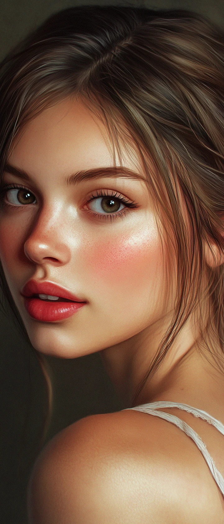Playful nordic girl in pastel baroque fantasy scene