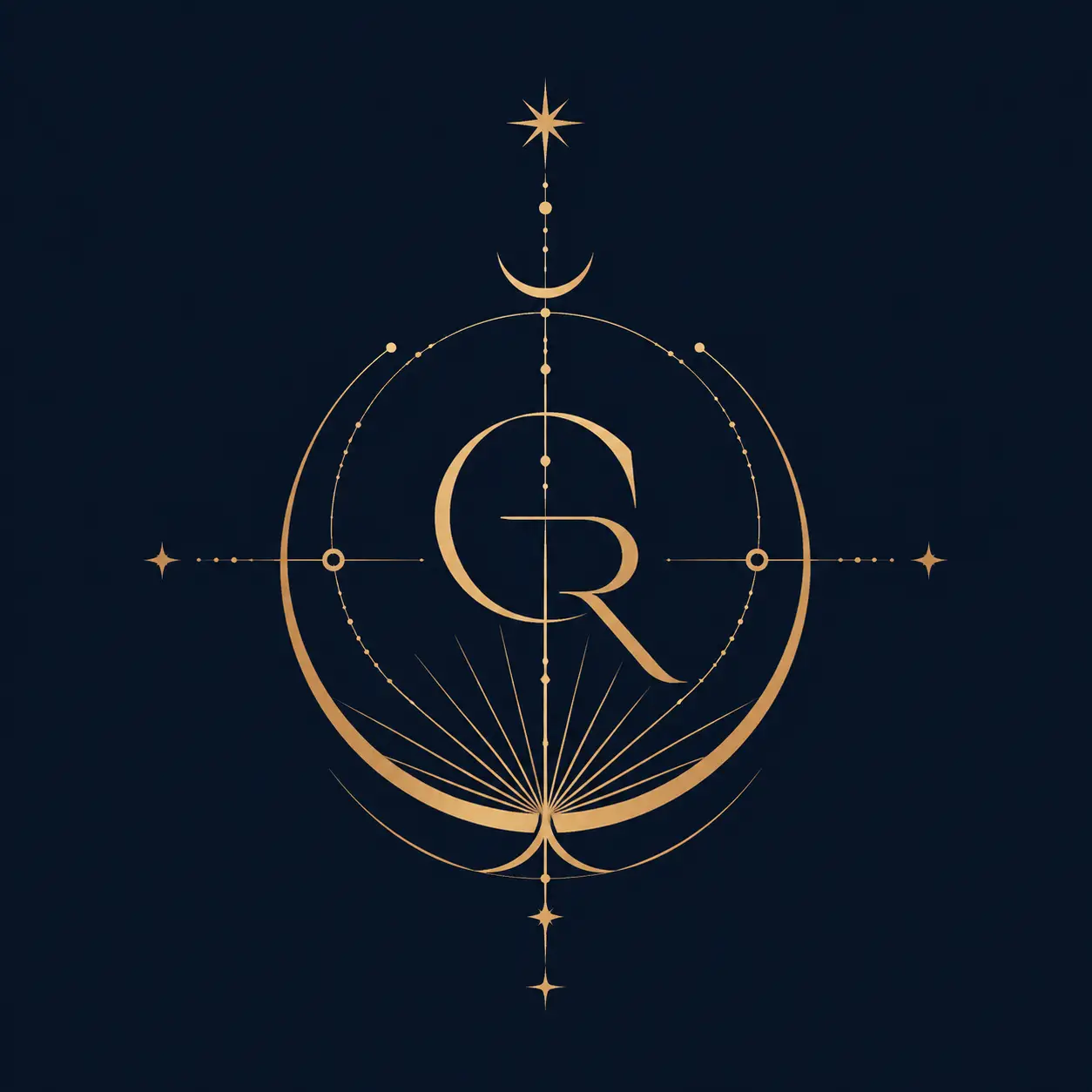 Symmetrisches königliches Emblem für eine visionäre Kunstzivilisation