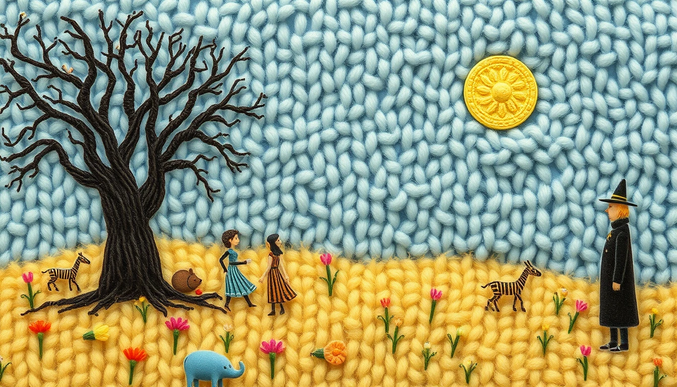 Colorful digital illustration of a soft miniature landscape