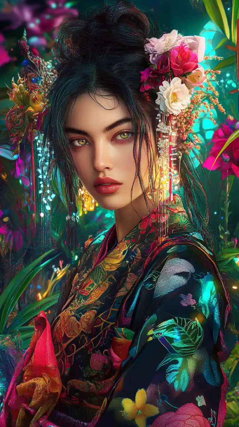 Surreal portrait of a strong woman in avant garde fashion
