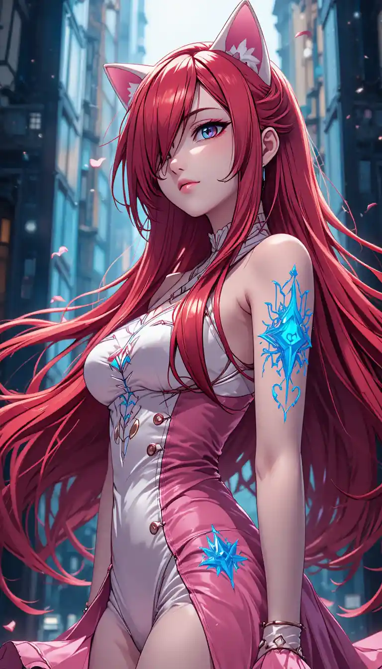 Anime warrior woman with giant cat paw weapons