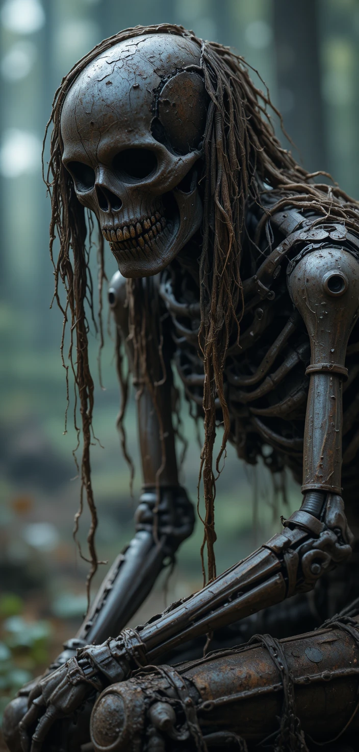 Undead humanoid figure crouched in a dim forest scene