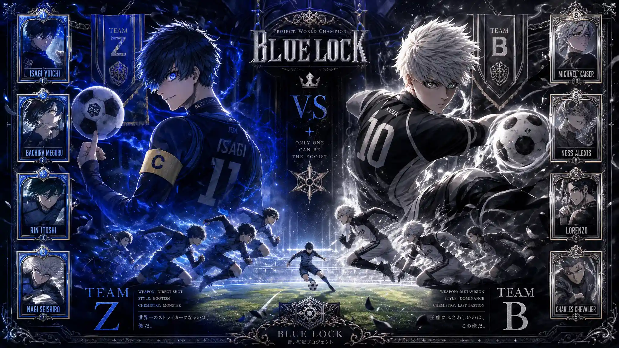 Two rival anime soccer captains clash in mid air