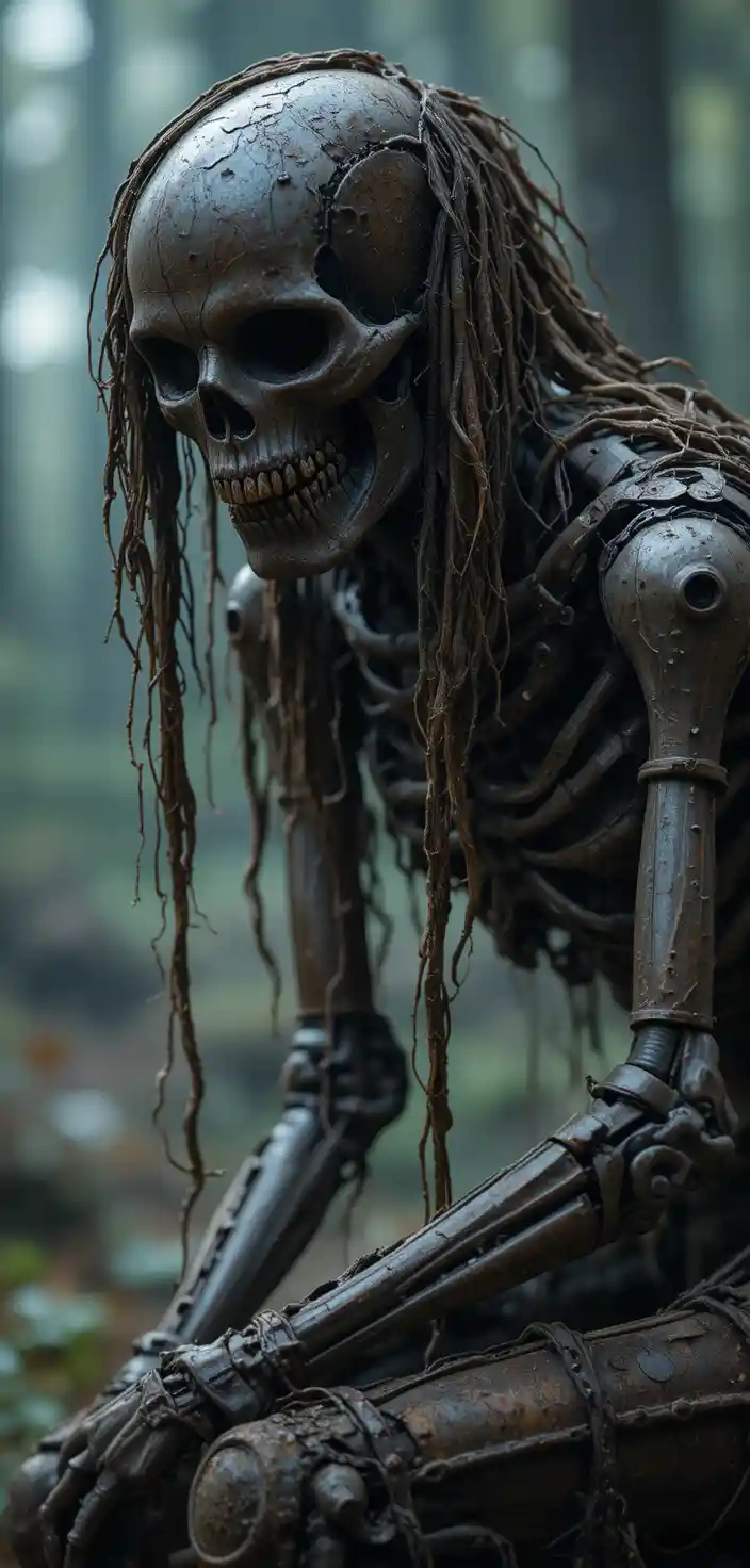 Undead humanoid figure crouched in a dim forest scene