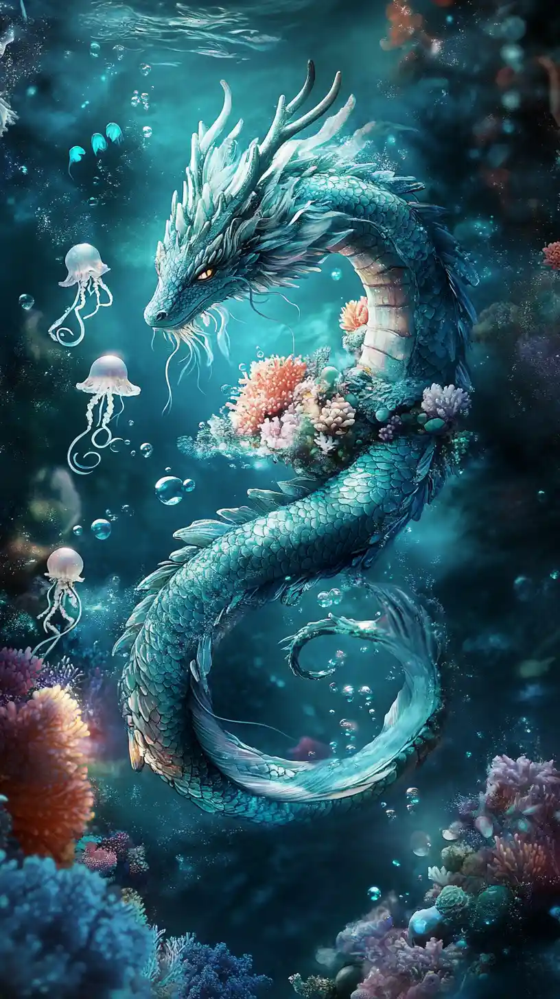 Graceful sea dragon forming a living underwater ecosystem