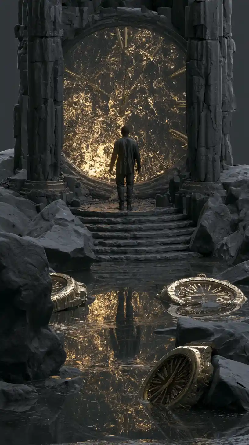 Luxury watch frozen at an exact dramatic moment