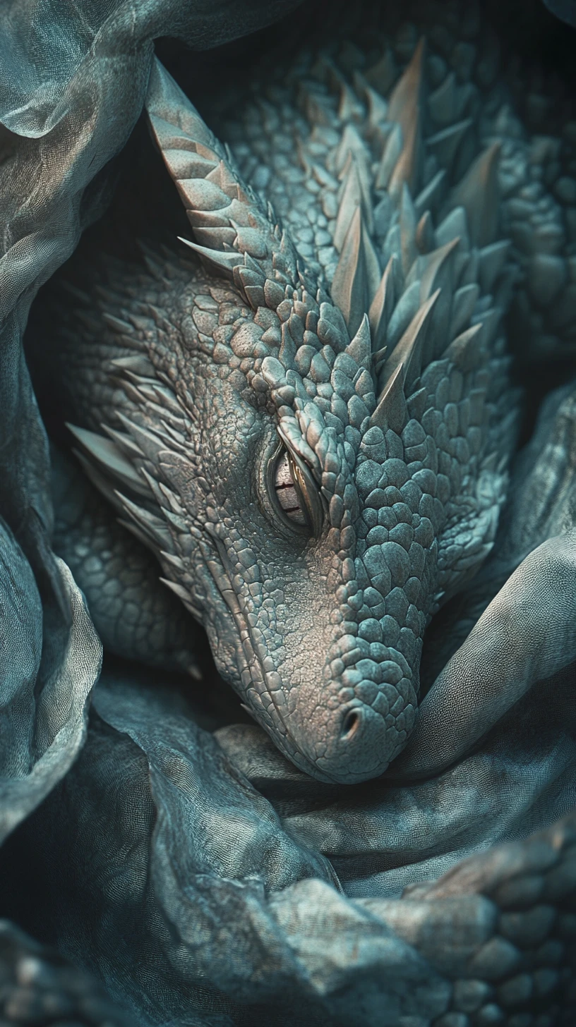 Sleeping dragon formed from a single blooming rose