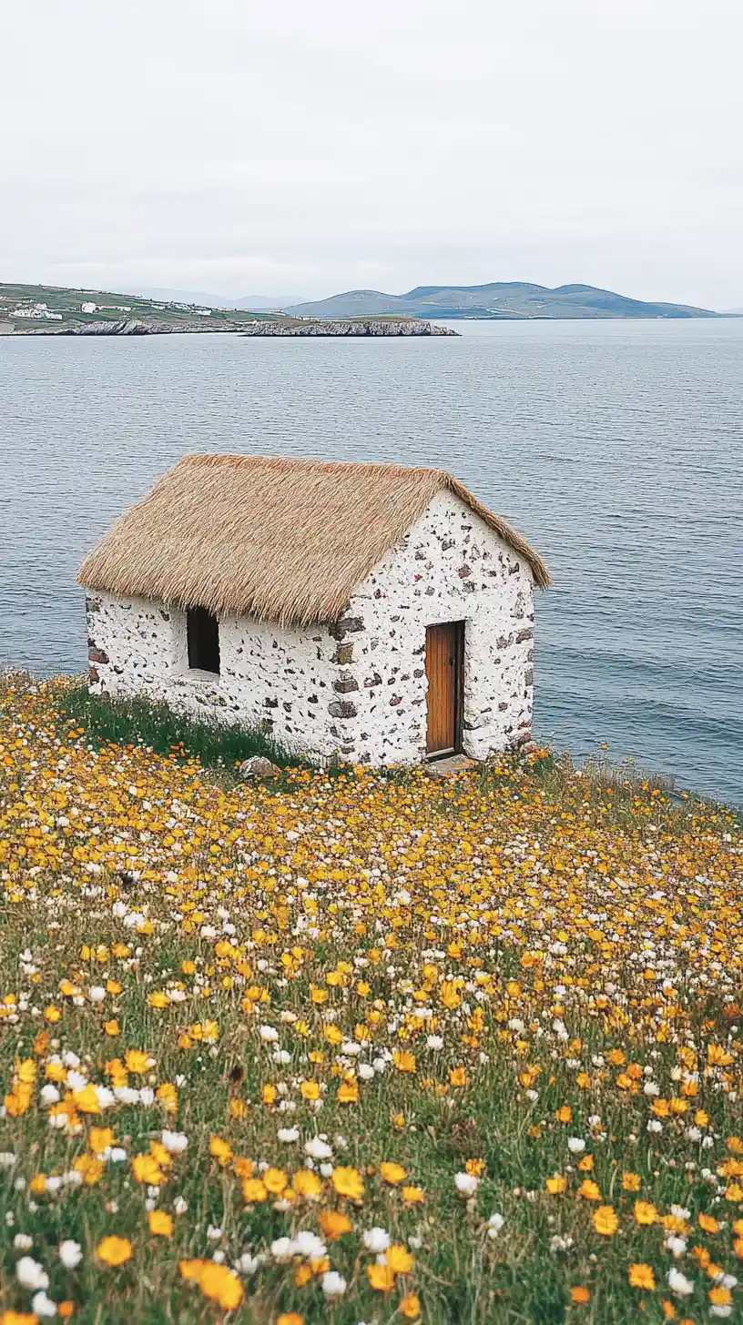 Moody Irish Cottage In The Countryside With Vintage Film Look