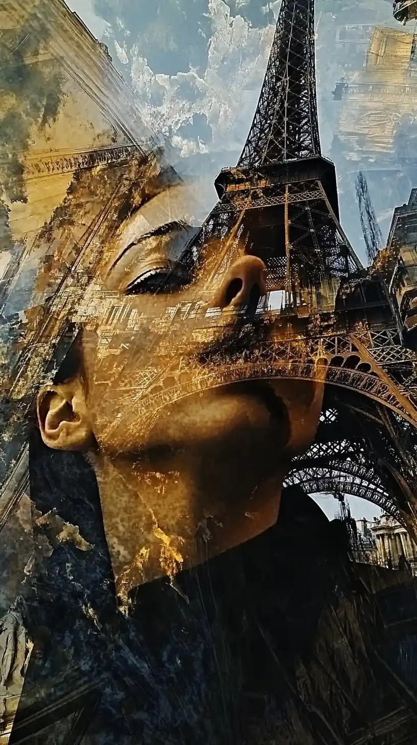 Luxury parisian escape with champagne and sneakers
