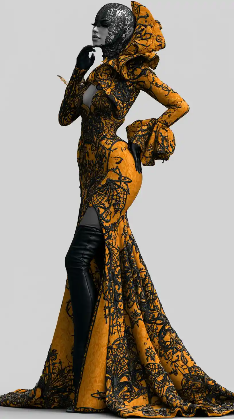 Elegant fashion woman exuding couture level confidence