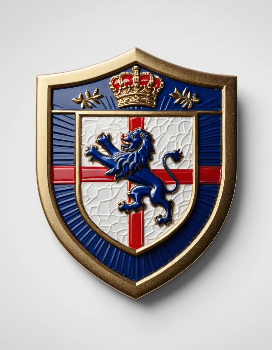Retro England football emblem with three lions crest