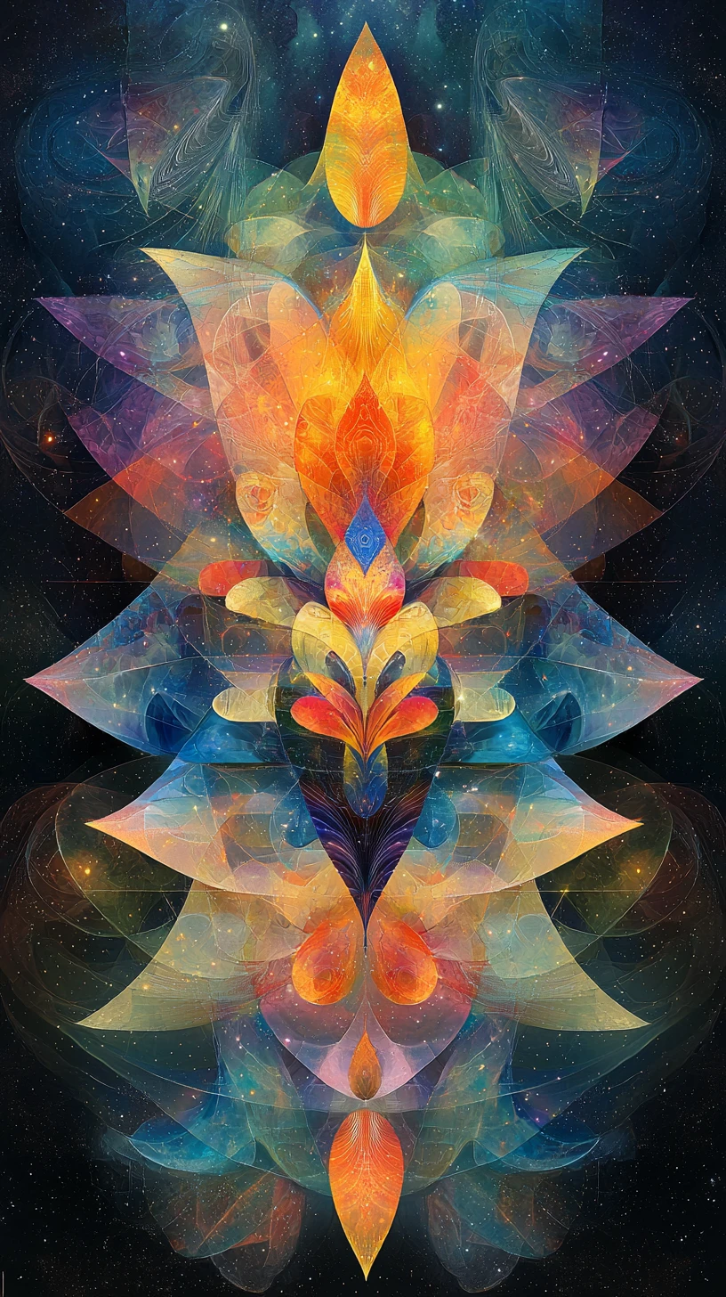 Surreal spaceship crossing dimensions in abstract cosmic space