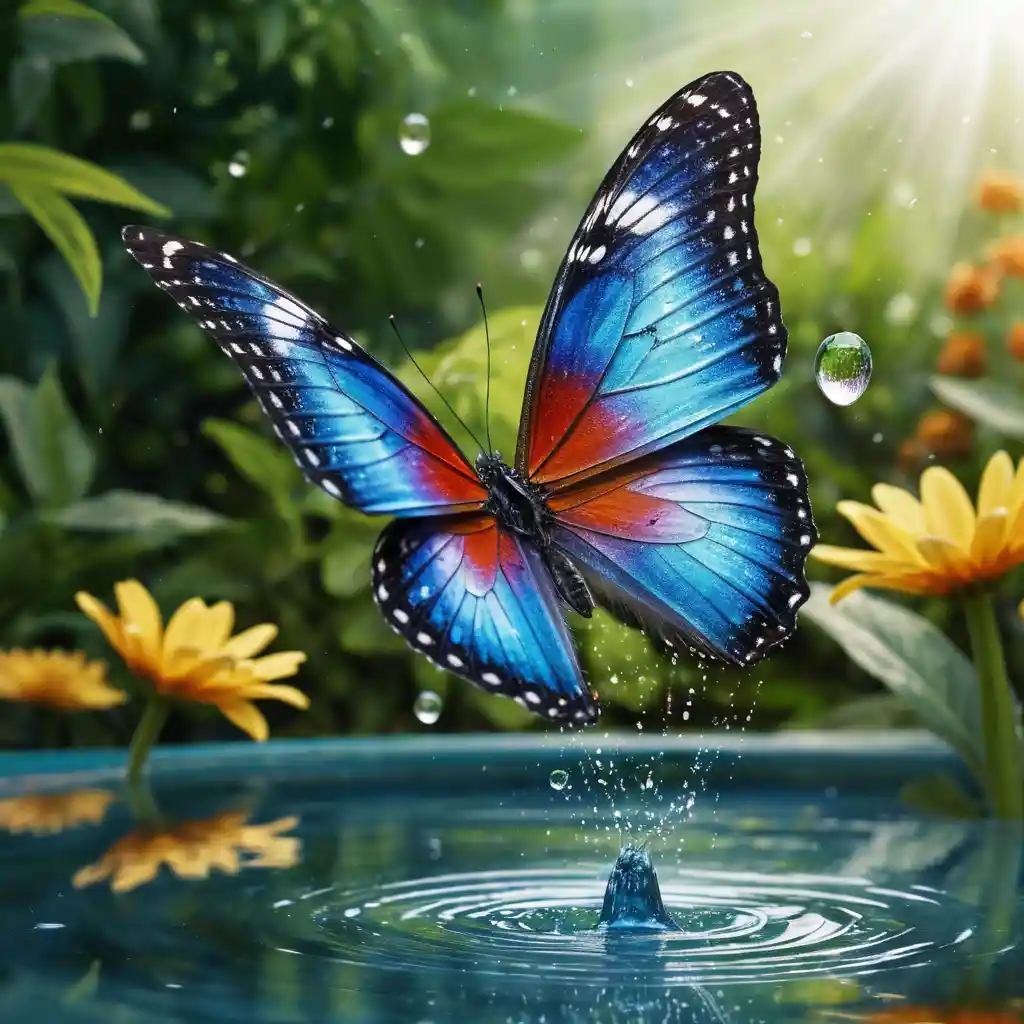 Water Butterfly Flying Gracefully Through A Lush Garden