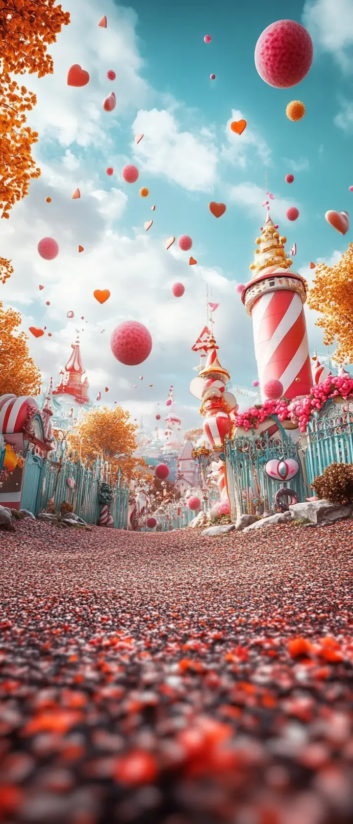 Surreal cheerful landscape with vibrant artistic photography