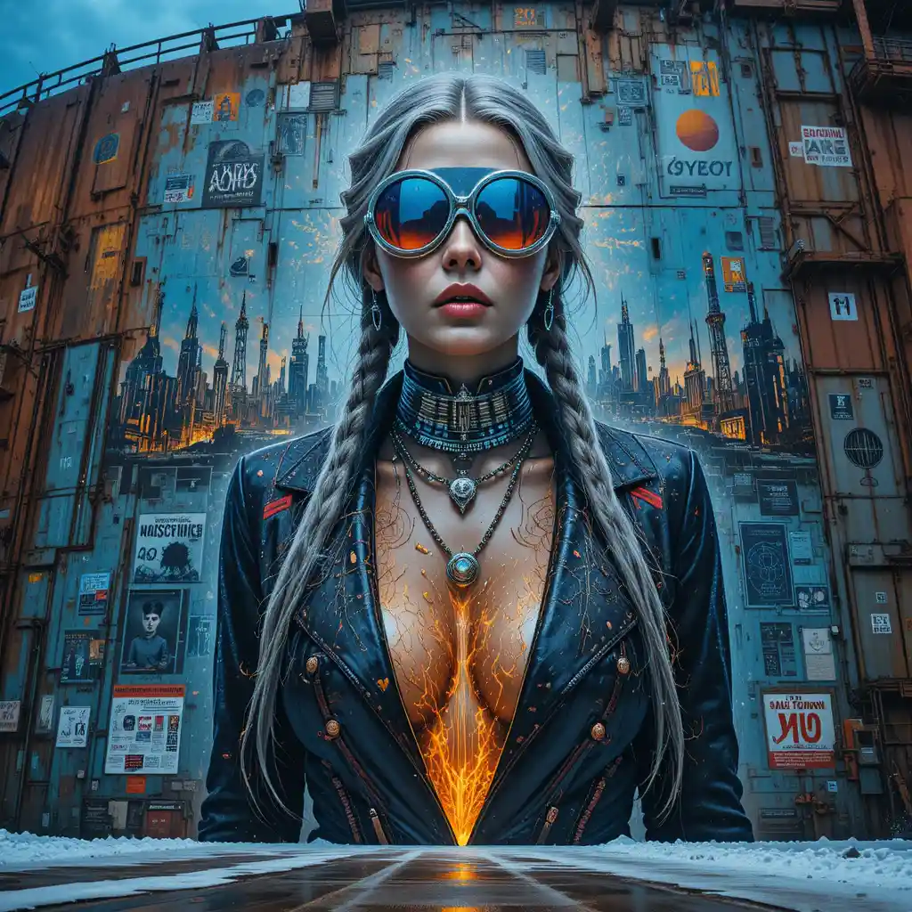 Femme fatale mural on an arctic icebreaker hull