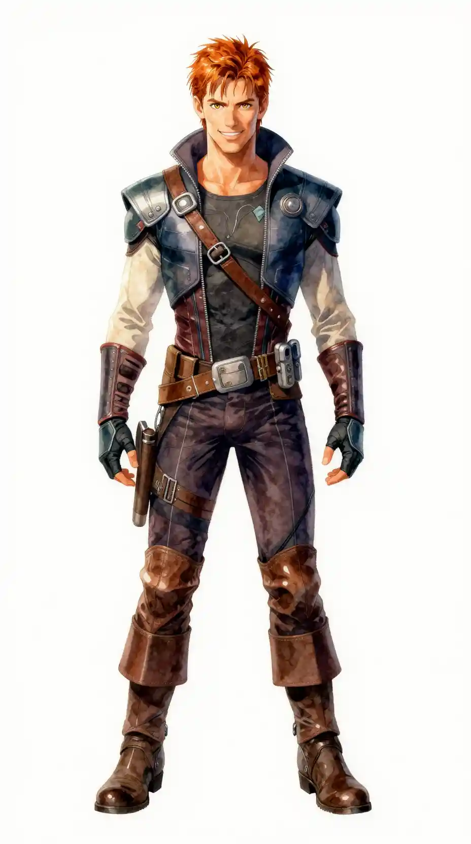 Confident Young Space Hero Posing On White Background