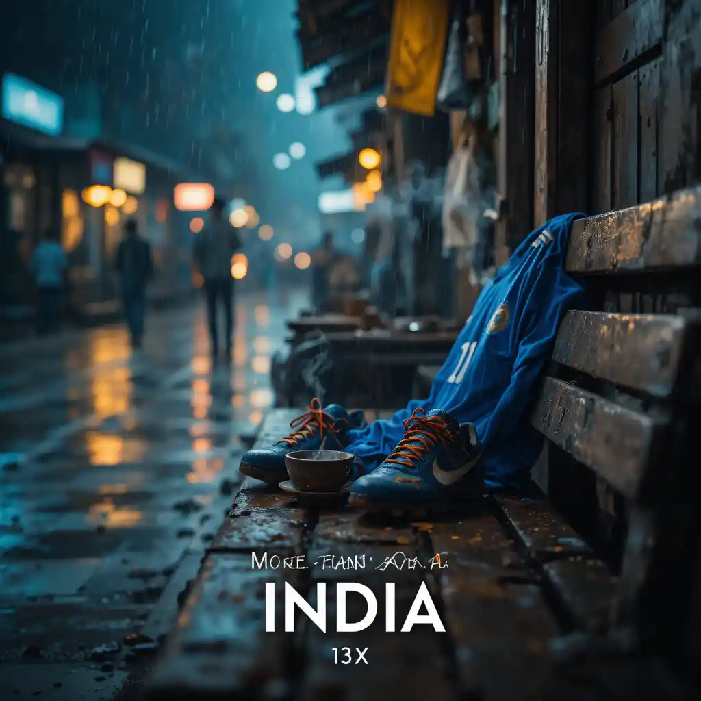 Football Jersey On Bench In Rainy Indian Tea Stall