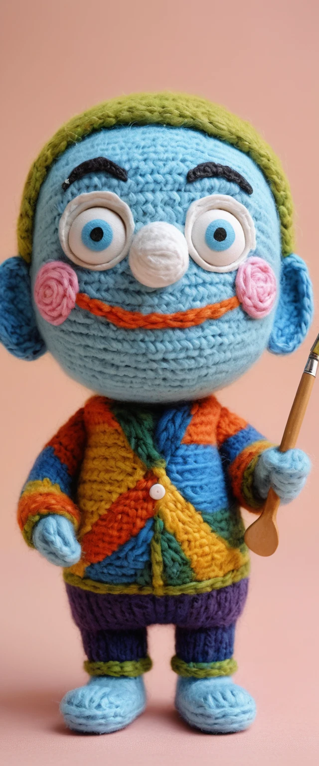 Cute 3D monster character in playful kawaii style